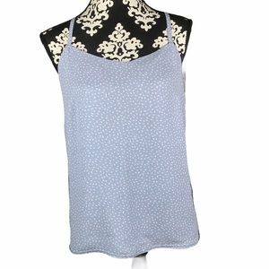 Loft Tank Bird Pattern Racer Back Blue White NWT